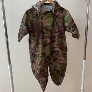 Kids Tuffo camo Muddy Buddy one piece rain suit